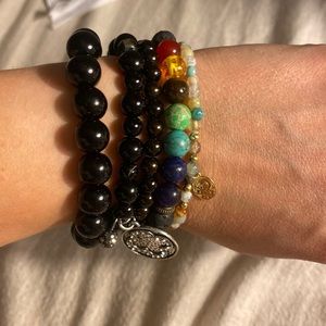 Black with a twist bracelet bundle ( worn individually or separate)